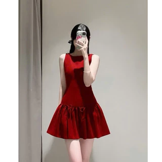 Váy Xoè Chữ A Nữ FMSTYLE SHOP - Thiết Kế Sát Nách Cổ Tròn Kèm Nơ Thanh Lichj Dự Tiệc 25102654