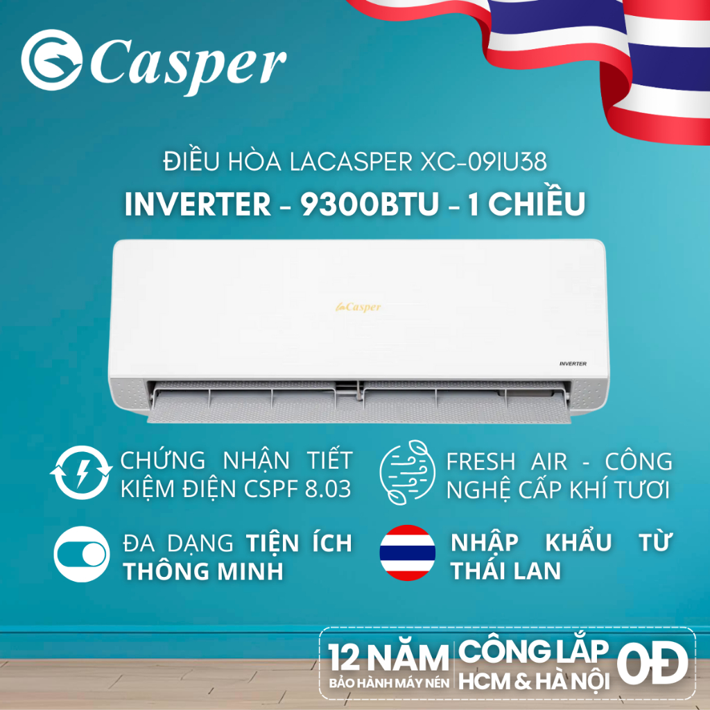 [KHÔNG GIAO MIỀN TRUNG] Điều hòa LaCasper Inverter Siêu Tiết Kiệm Điện ...