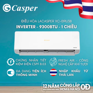 [Công lắp 0Đ HN HCM] Điều hòa LaCasper Inverter Siêu Tiết Kiệm Điện 1 chiều XC-09IU38 - Chính hãng