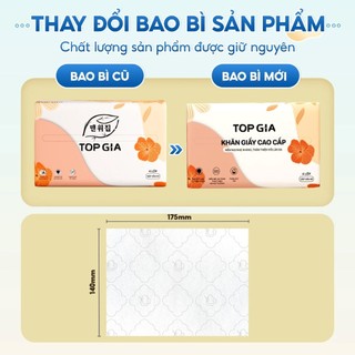 Khăn giấy rút Top Gia sắc hạ cao cấp 4 lớp dập vân 4D thành phần bột giấy từ thiên nhiên
