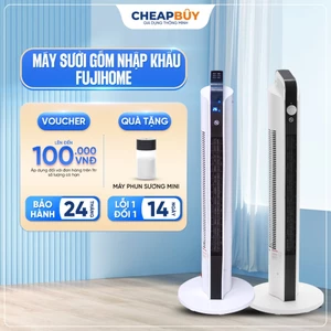 Máy sưởi gốm không khô da 10-25m2 FUJIHOME Nhập Khẩu, quạt sưởi ấm phòng khách ngủ an toàn tiết kiệm điện tự ngắt