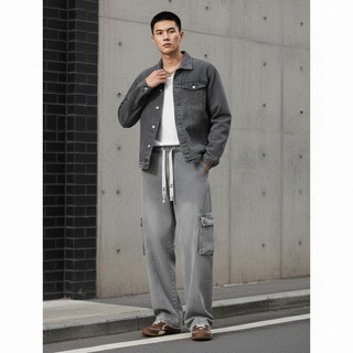 Combo Quần Bò Jean nam nữ ống suông rộng túi hộp Avocado Và Áo Khoác jean bò nam nữ Denim Jacket mùa thu đông phong cách