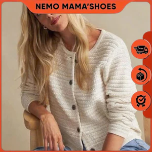 LUCKY BRAND ÁO KHOÁC LEN NÚT HOA NỮ TRẮNG KEM (Q251023042)