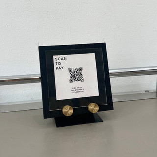 Bảng Gắn Mã QR Vít Inox Vàng ADOR, Bảng QR Gỗ Để Bàn, Bảng Gắn Mã Wifi