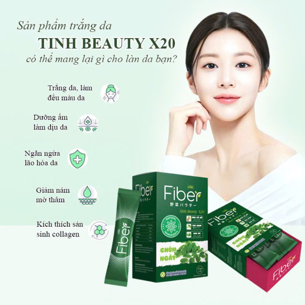 10 Hộp Fiber-T Collagen TINH-X20 Plus - Collagen trắng da Hàn quốc