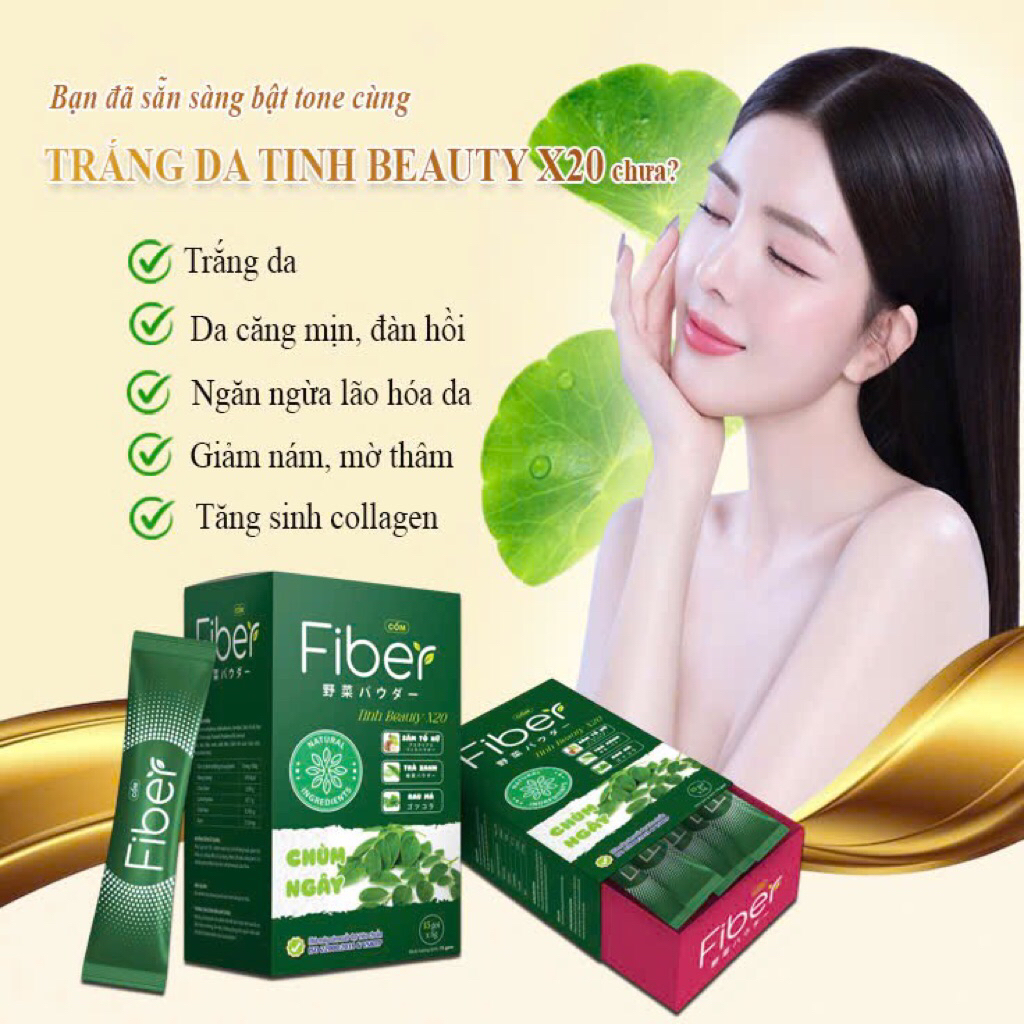 Combo 5 Hộp Fiber-T Collagen TINH-X20 Plus - Collagen trắng da Hàn quốc