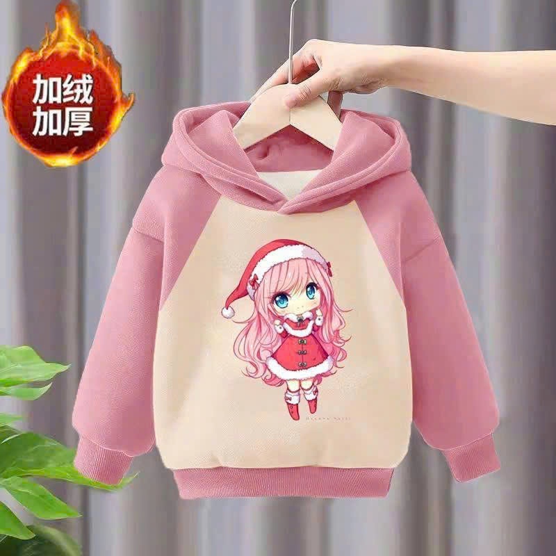 ( COMBO 2-3 ÁO ) ÁO NỈ HOODIE BÉ GÁI MẪU NOEL SZ 14 - 42 KG CHẤT NỈ DÀY DẶN ẤM ÁP