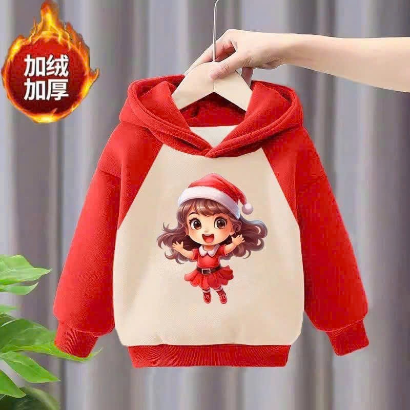 ( COMBO 2-3 ÁO ) ÁO NỈ HOODIE BÉ GÁI MẪU NOEL SZ 14 - 42 KG CHẤT NỈ DÀY DẶN ẤM ÁP
