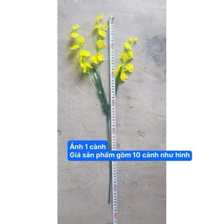 Hoa lan vũ nữ giả loại 1 cành dài 70cm - Set 10 cành - Hoa giả decor trang trí nhà cửa