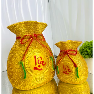 Heo đất Túi Tiền Vàng – Tiết kiệm cực dễ, hút tài cực mạnh! Size to KT 23x19, size nhỏ mini 15x12cm. Lợn đất, Lợn tiết