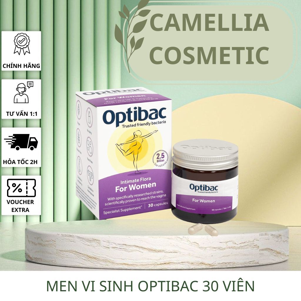 Men vi sinh lợi khuẩn phụ khoa Optibac Probiotics For Women cho phụ nữ tăng sức đề kháng hộp 30 viên