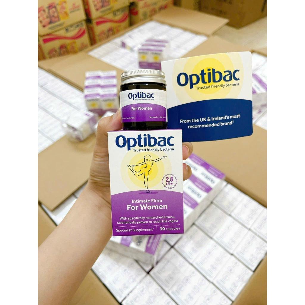 Men vi sinh lợi khuẩn phụ khoa Optibac Probiotics For Women cho phụ nữ tăng sức đề kháng hộp 30 viên