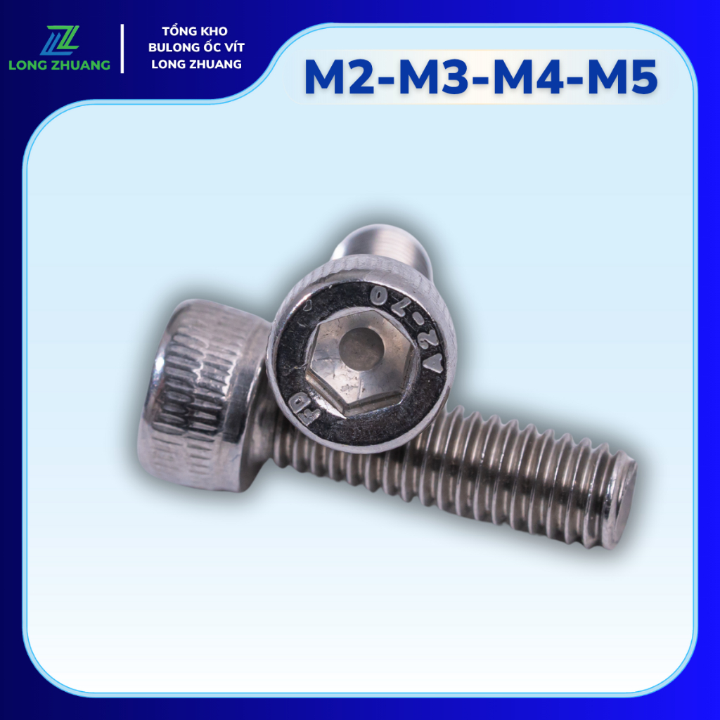 Bulong Lục Giác Chìm Trụ Inox 304 - M2-M3-M4-M5 Loại Chuẩn Inox 304 Bảo ...