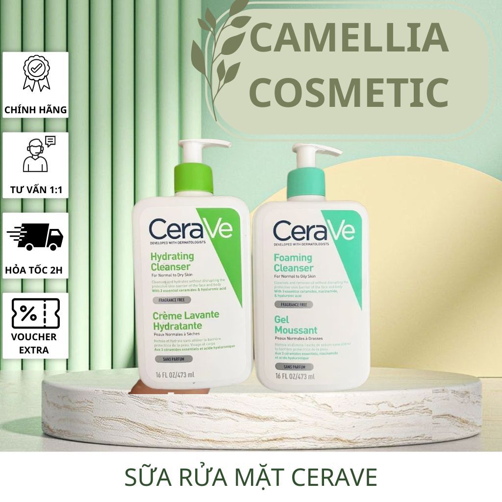 Sữa rửa mặt Cerave dưỡng ẩm sữa rửa mặt cho da dầu mụn ,da khô