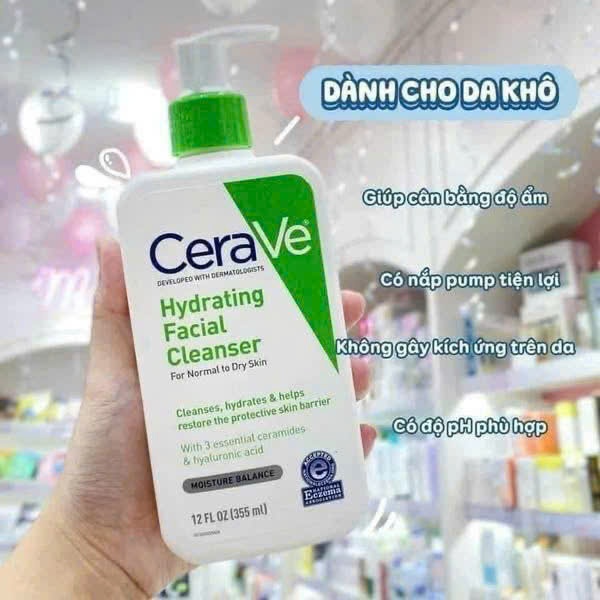 Sữa rửa mặt Cerave dưỡng ẩm sữa rửa mặt cho da dầu mụn ,da khô