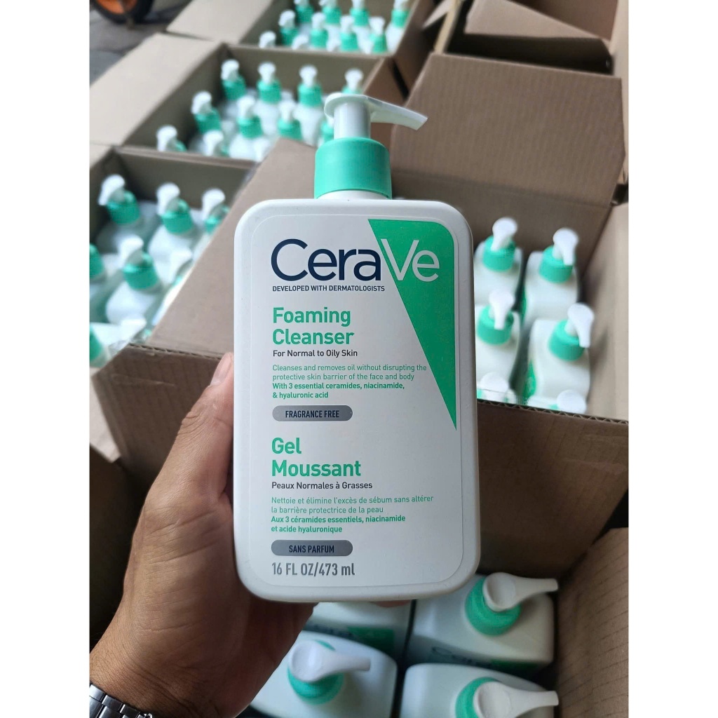 Sữa rửa mặt Cerave dưỡng ẩm sữa rửa mặt cho da dầu mụn ,da khô