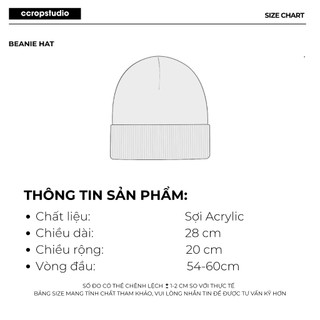 Mũ Len Beanie Thêu Ccropstudio Chất Liệu Len Mềm Mịn Nón Len Mùa Đông Nam Nữ