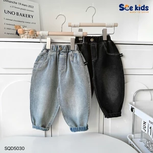 Quần jeans baggy túi gấu trúc, quần bò bé trai dài fom baggy dễ mặc Sqd5030