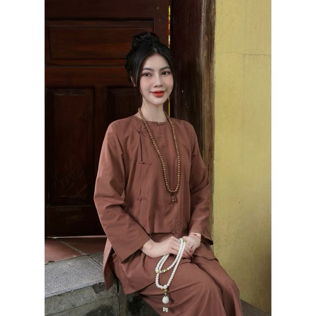 Đồ Lam Đi Chùa - Quần Áo Đi Lễ Chùa Bộ Vạt Hò Cao Cấp Vải Dày Dặn Mềm Mịn , Thoáng Mát | Đồ Lam An Nhiên