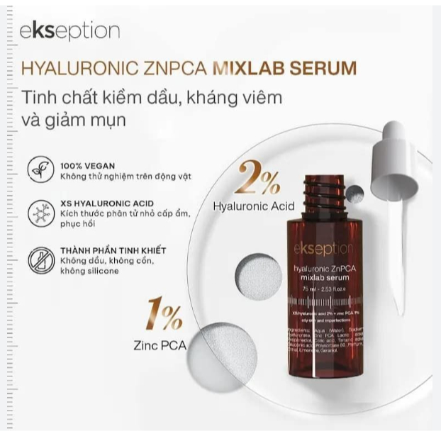 [ĐẠI LÝ CHÍNH HÃNG] Serum kẽm Ekseption Zn PCA kiểm soát dầu nhờn và giảm mụn 75ml