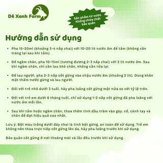 Cốt Gừng Tràm Khuynh Diệp Đạt Lý Tắm Bé, Ngâm Chân Chai 500ml