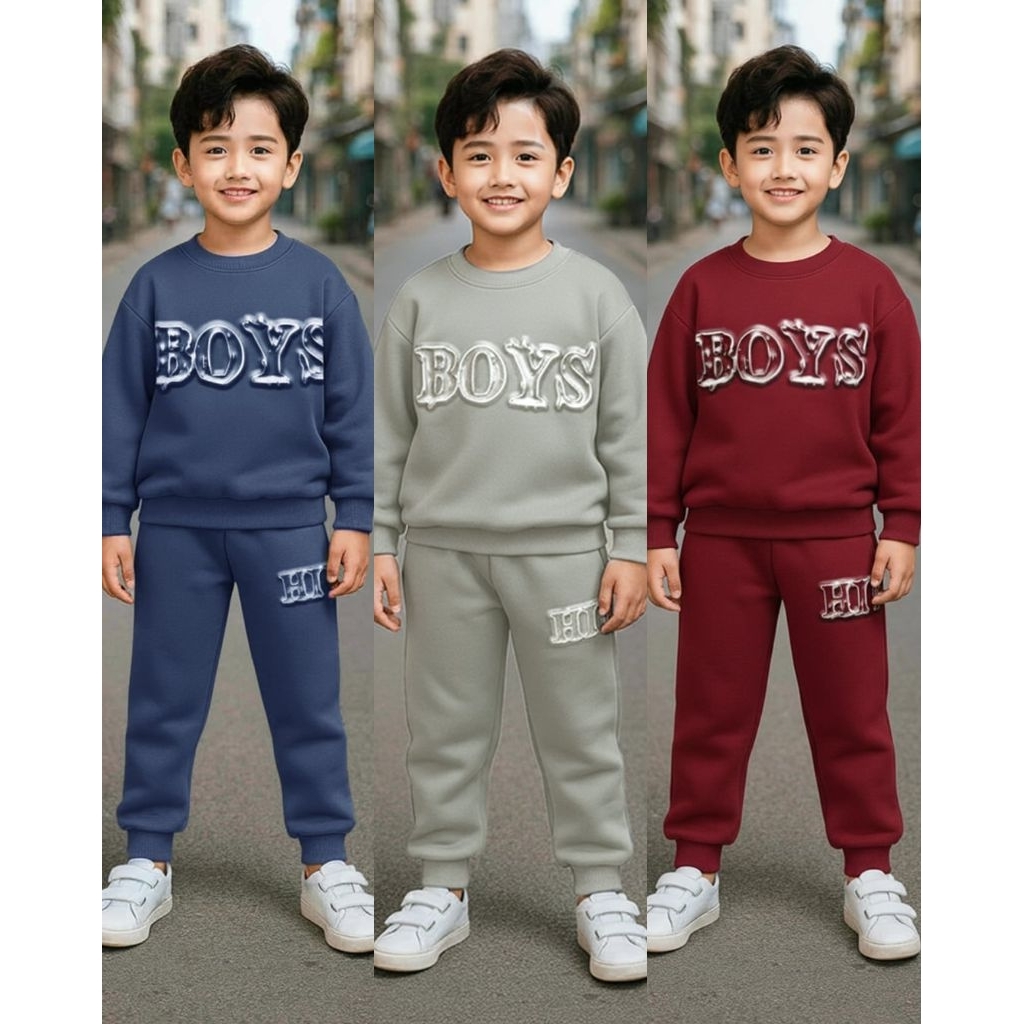 Bộ Bé Trai in chữ [Boys] chất nỉ bông dày đẹp 8_42 kg