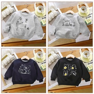 [Hàng mới về 02] Áo nỉ thu đông cho bé trai bé gái, áo dài tay cho bé chất liệu nỉ mềm cao cấp mềm mại không bai xù