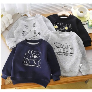 [Hàng mới về 02] Áo nỉ thu đông cho bé trai bé gái, áo dài tay cho bé chất liệu nỉ mềm cao cấp mềm mại không bai xù