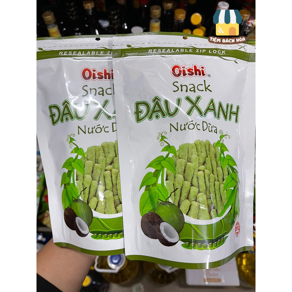 [Ăn vặt tuổi thơ] Snack Oishi Đậu Xanh Nước Cốt Dừa & Tôm cay nồng 65gr ...