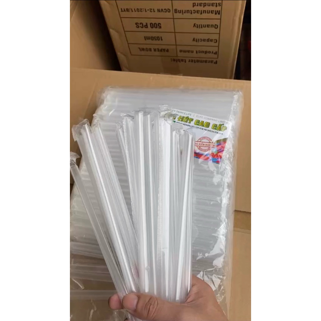 Bịch Ống Hút nhựa phi 6/8/12  bọc màng BOPP An Toàn -Vệ Sinh