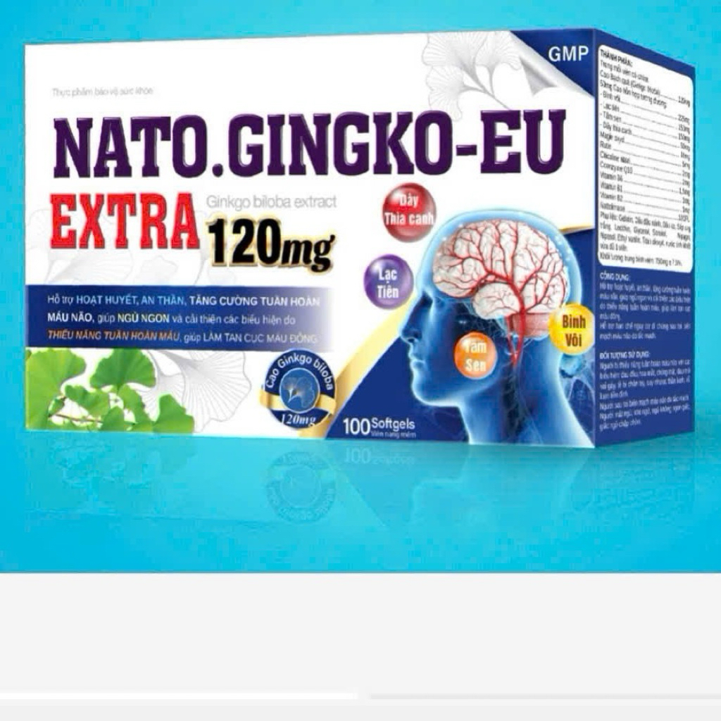 NATO.GINKGO-EU EXTRA 120mg - Hỗ trợ tăng cường tuân hoàn máu náo, giúp ngủ ngon -[ Chính Hãng-Hộp100 viên ]