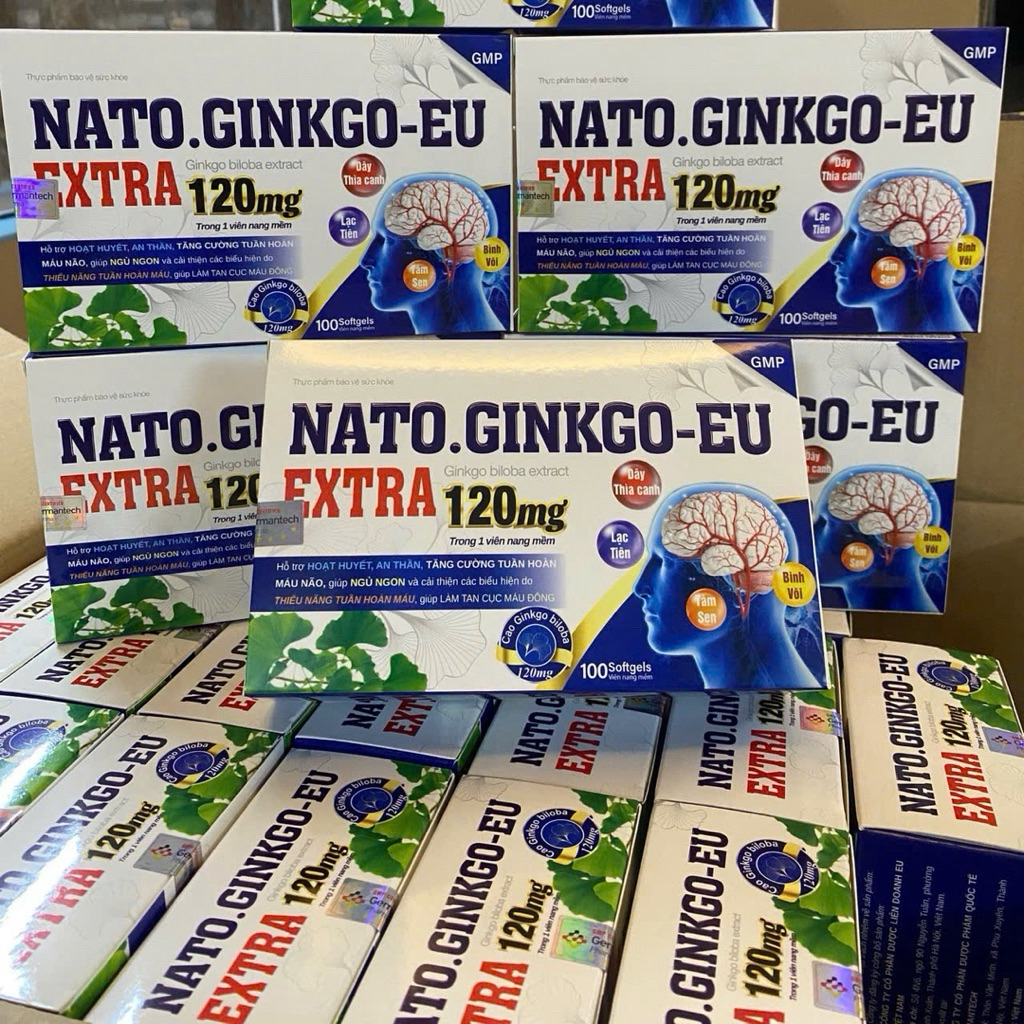 NATO.GINKGO-EU EXTRA 120mg - Hỗ trợ tăng cường tuân hoàn máu náo, giúp ngủ ngon -[ Chính Hãng-Hộp100 viên ]