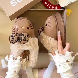 Dép Sục Nữ,Dép Sục Kitty Lót Lông Giữ Ấm Chân Đế 4cm