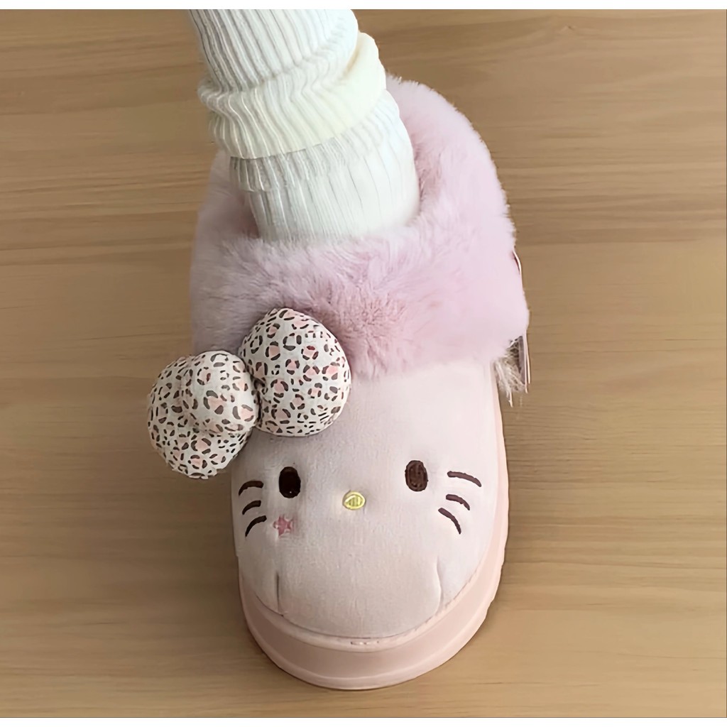 Dép Sục Nữ,Dép Sục Kitty Lót Lông Giữ Ấm Chân Đế 4cm