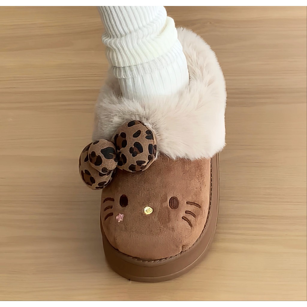 Dép Sục Nữ,Dép Sục Kitty Lót Lông Giữ Ấm Chân Đế 4cm