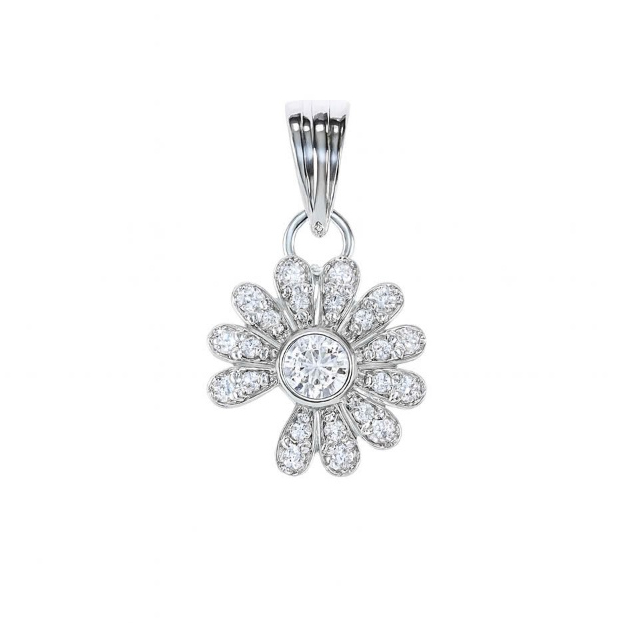Mặt dây chuyền bạc 925 Luna Jewelry hoa cúc GDragon