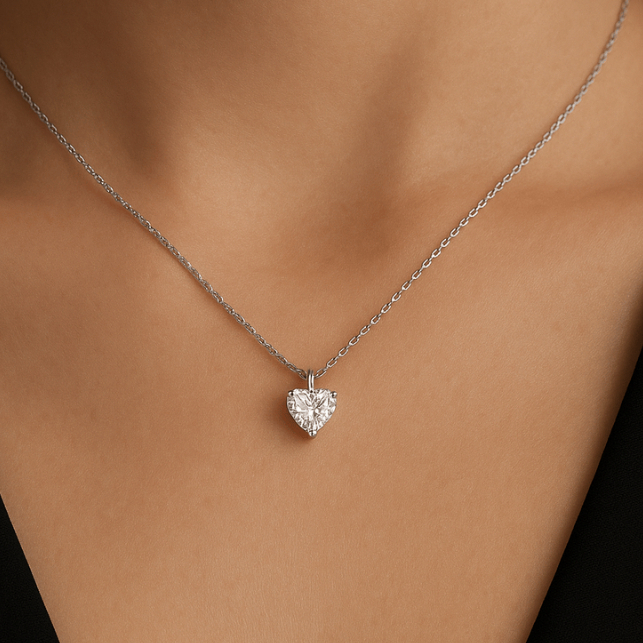 Mặt dây chuyền bạc 925 Luna Jewelry Đá CZ trái tim Heart Cut