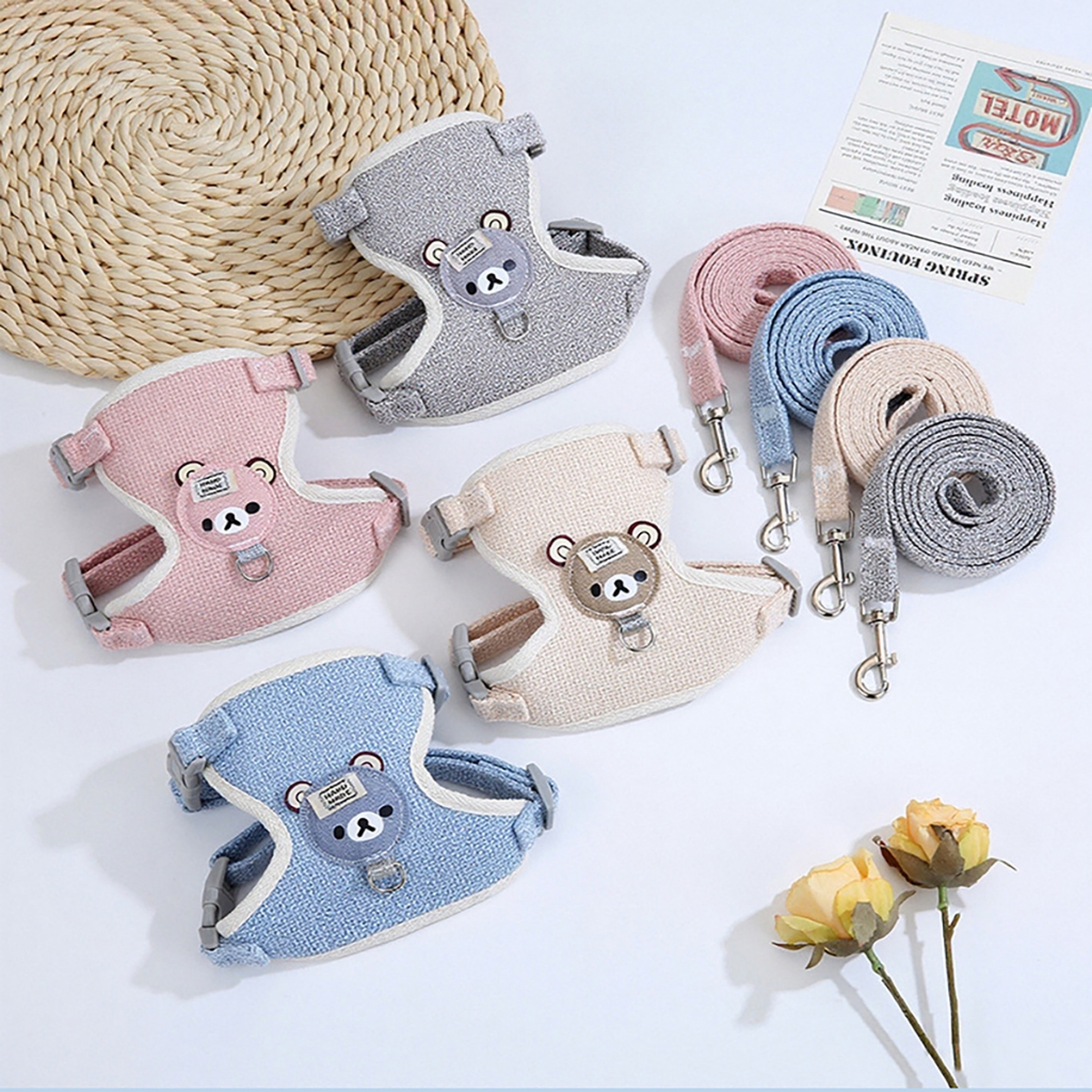Dây Dắt Yếm Mèo Đi Dạo Đai Yếm Xích Chó Poodle Dạng Áo Ngực Cún Becgie Béc To Lớn Con Thú Cưng Chuột Hamster Show Chơi