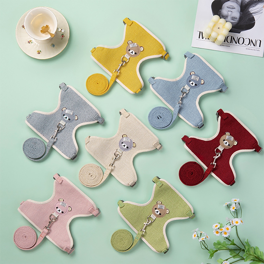 Dây Dắt Yếm Mèo Đi Dạo Đai Yếm Xích Chó Poodle Dạng Áo Ngực Cún Becgie Béc To Lớn Con Thú Cưng Chuột Hamster Show Chơi