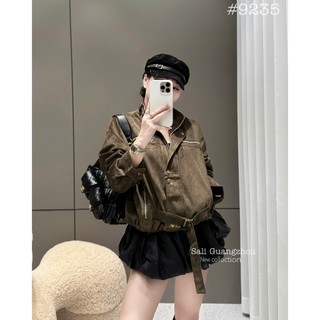 Áo Khoác Da Lộn Kéo Khóa Xinh Xắn QCCC Cao Cấp