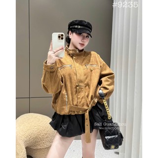 Áo Khoác Da Lộn Kéo Khóa Xinh Xắn QCCC Cao Cấp