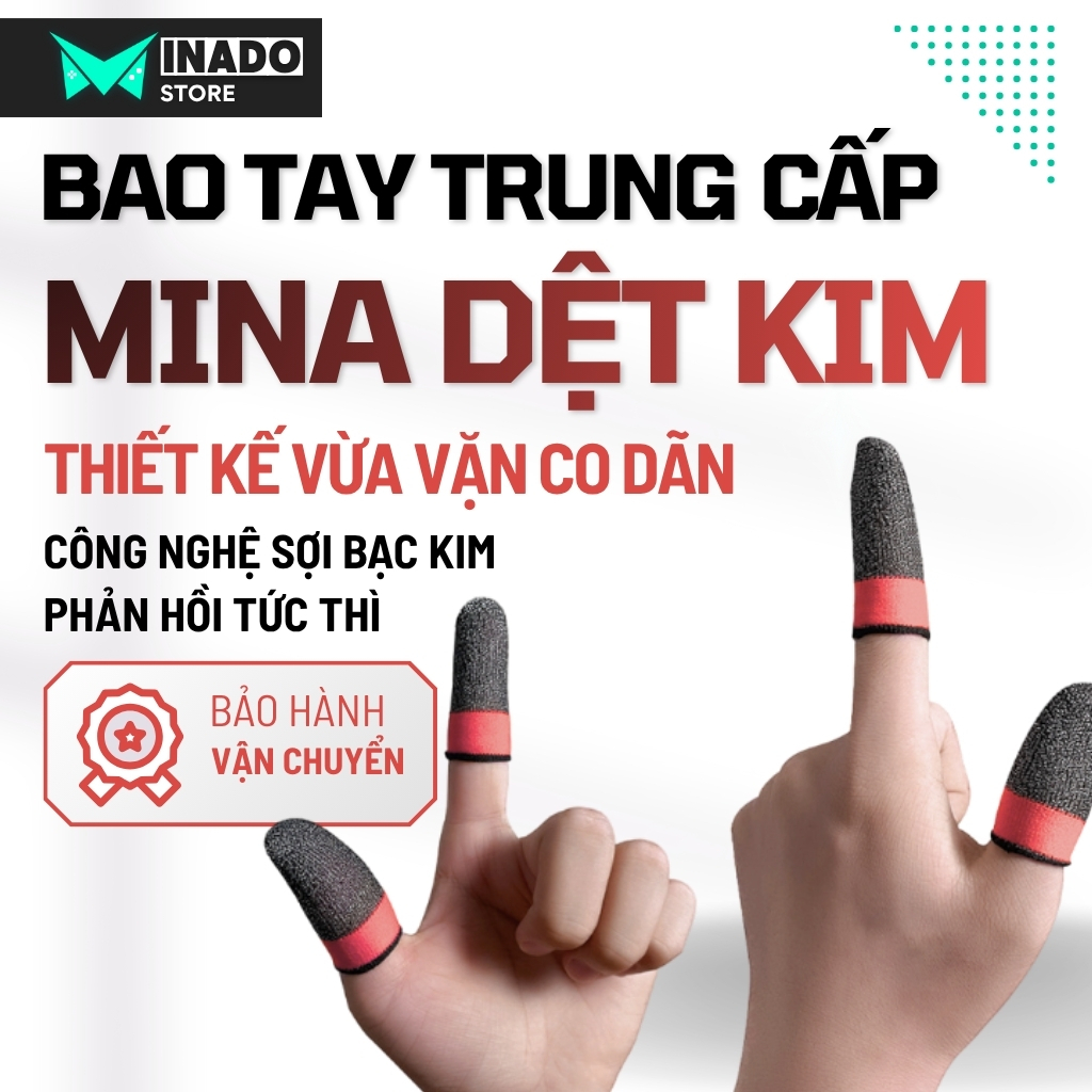 Bao Tay Chơi Game Mina Dệt Kim 2025 Tăng Độ Nhạy Cảm Ứng Cho Game Thủ Ngón Tay Chơi Game - Minado
