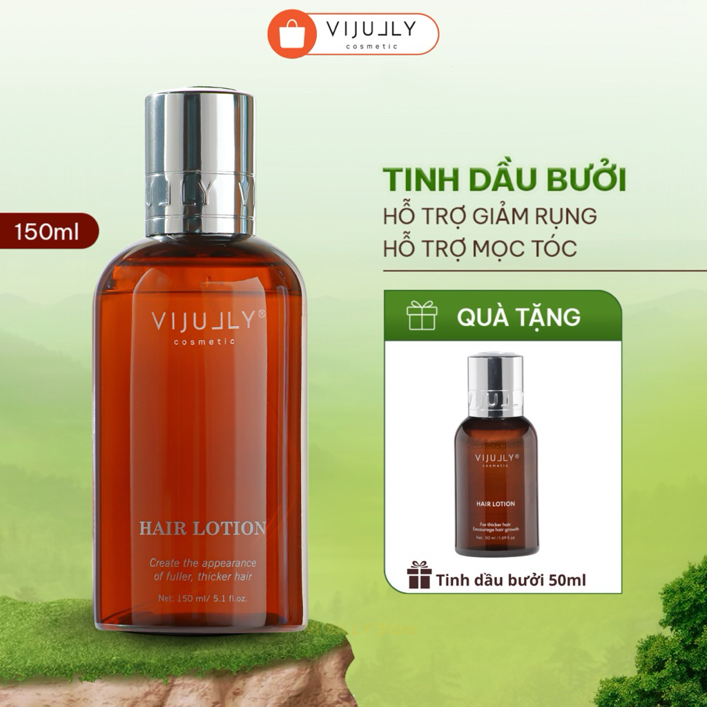 Tinh dầu bưởi Vi Jully hỗ trợ giảm rụng, kích mọc tóc, xịt dưỡng tóc vijully 150ml