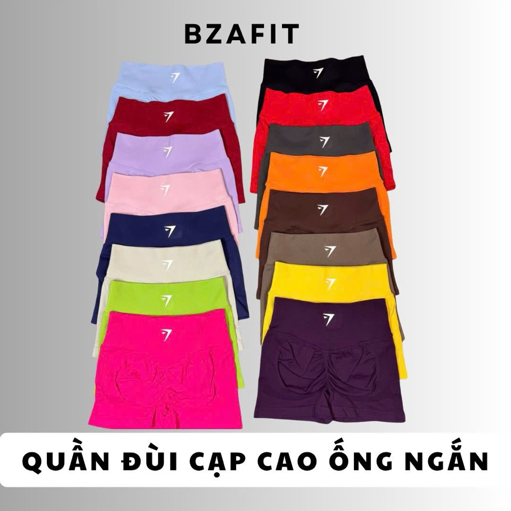 Quần đùi tập gym,yoa cạp cao ống ngắn,chất dệt kim 10% elast cao cấp GB137