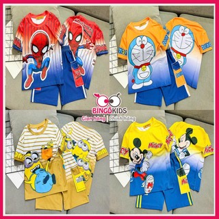 Đồ bộ bé đùi trai ngắn tay thun lạnh 3D họa tiết thời trang sành điệu cho bé từ 10 đến 45kg