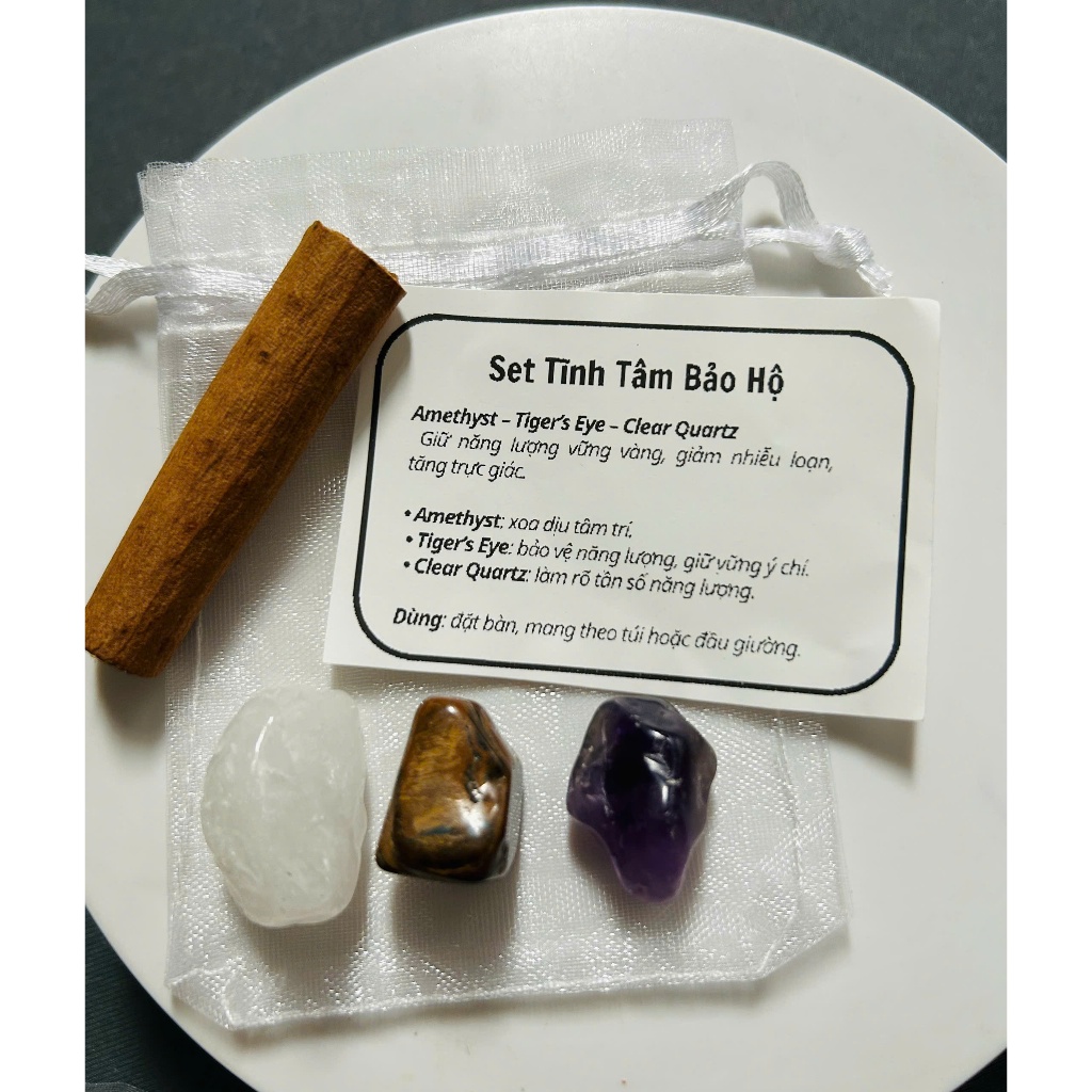 Túi Đá Thạch Anh Năng Lượng Học Tập Ngủ Ngon Bình An Tình Cảm Giao Tiếp Aventurine Yellow Lapis Lazuli Túi Treo Trang Tr