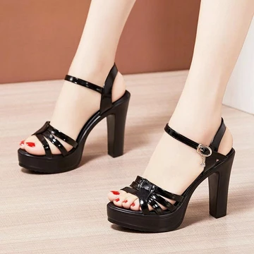 Giày Sandanls Quai Đan Hình Tim Gót Vuông Cao 10f, Giày Cao Gót Nữ, Giày Sandals Nữ, Giày Quai Hậu Cao Gót,Dép Nữ gp