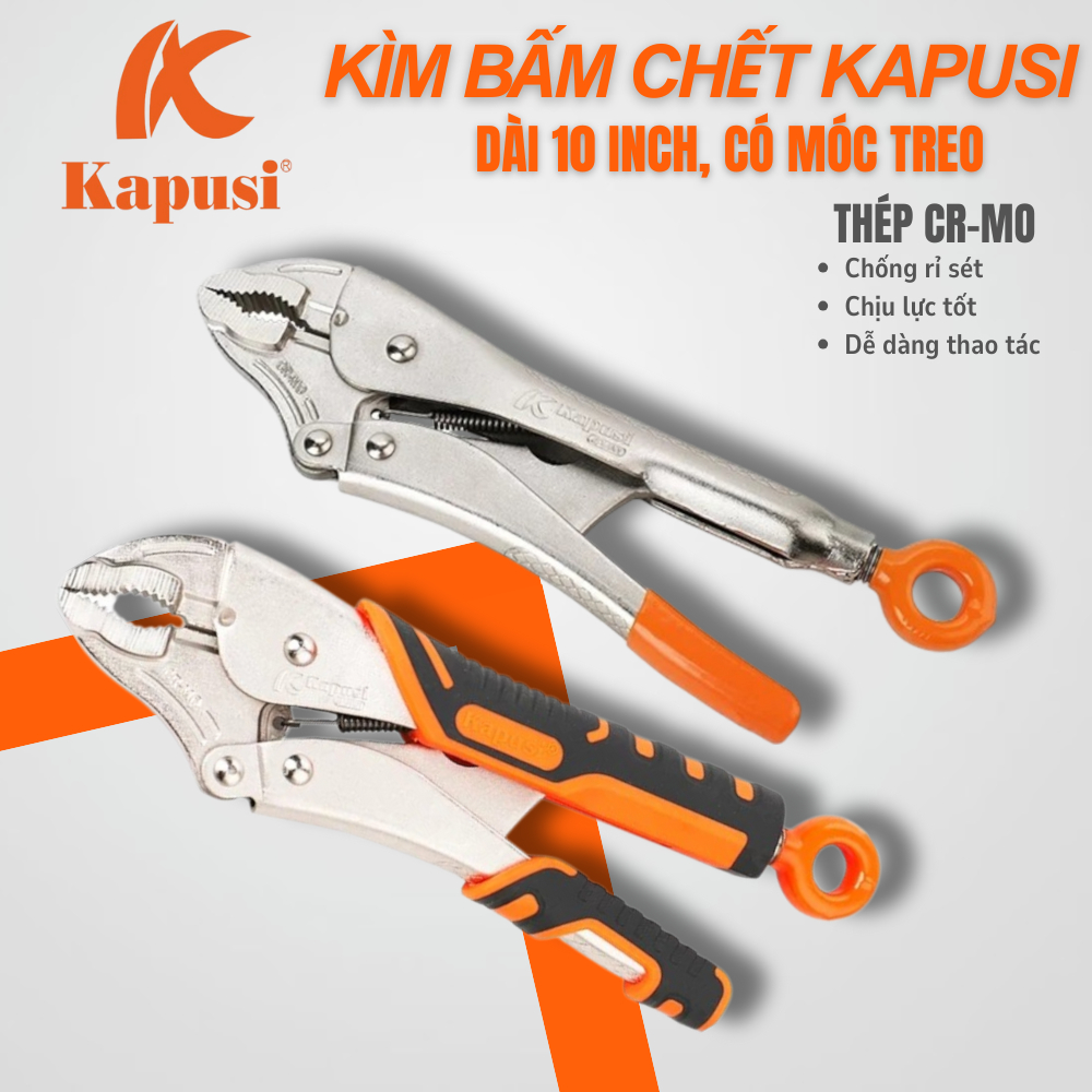 Kìm Chết Móc Treo Kapusi Japan - Thép Cr-Mo Mạ Niken Siêu Bền, Kìm Bấm Hàm