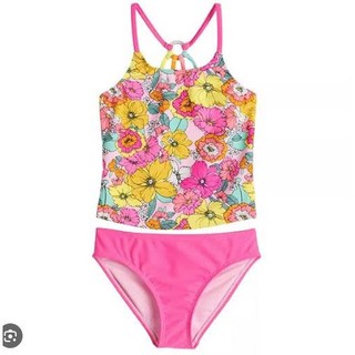 Lẻ áo bơi tankini cho bé gái thiết kế nổi bật chất vải co giãn tốt hàng VNXK