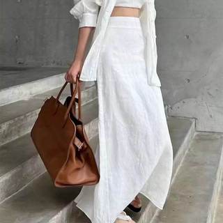 𝗢𝗿𝗶𝗼𝗻 - |LY LINEN| - Chân váy linen 2 lớp xẻ sau